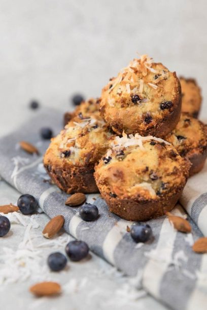 Coconut & Blueberry Crunch Almond Muffins